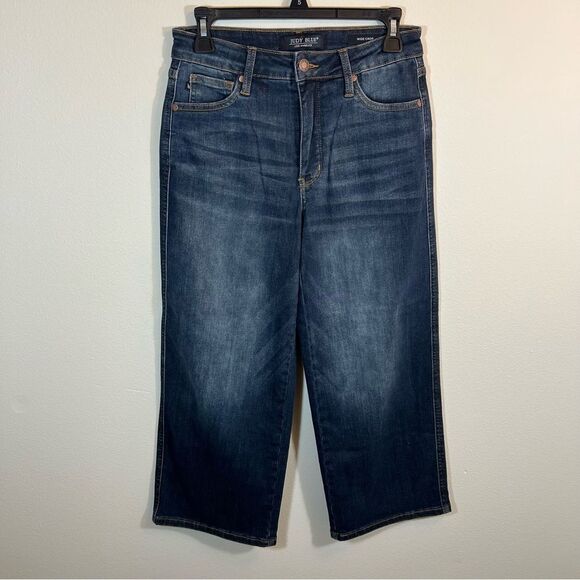 Judy Blue Wide Leg Crop Jeans Dark Wash 5/27 Women’s - Picture 1 of 11